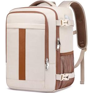 PUSLOM Bagaglio a Mano 40x20x25 per Ryanair Zaino da Viaggio Aereo 20L Piccolo Borsa da Cabina per Donna Zaini Casual 14 Pollici Zaino Porta PC con Caricatore USB per Scuola Lavoro Trekking, Beige