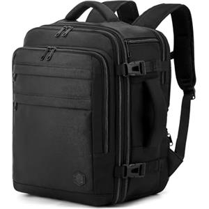 VANKEV Zaino da Viaggio Aereo per Ryanair EasyJet Eurowings Wizz Air Espandibile 40x30x20 a 40x30x25, 24L a 30L, Bagaglio a Mano Per Viaggi Adatta a Laptop da 15,6 Pollici nero