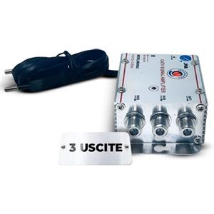 TEMPO DI SALDI Amplificatore antenna Tv 3 Uscite 220V, compatibile con Digitale Terrestre analogico o digitale, Amplificatore Segnale Tv da Interno, Potenziatore Segnale facile da installare