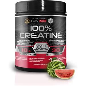Healthy Fusion 100% Creatina Monoidrato, Alta dose | 10g di Creatina per porzione | Favorisce la crescita muscolare e migliora la resistenza fisica | Alta solubilità | 300g gusto anguria