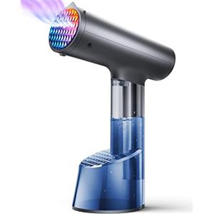 Mioduro Ferri da viaggio Ferro da Stiro Verticale a Vapore, Mioduro Mini Stiratrice Verticale 20s Riscaldamento, Portatile Rimozione Rughe Tessuto con Pennello Ferro da Stiro a Vapore per Tende