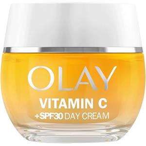 Olay Vitamin C Crema Viso Idratante Giorno SPF 30, Cura della Pelle con Niacinamide 99% di Purezza. Skin Care Illuminante: Azione Antimacchie, Uniforma e Idrata. Non grassa, Non Appiccicosa. 50ml