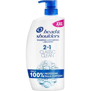 Head & Shoulders Classic Clean Shampoo e Balsamo Antiforfora 2 in 1, 1000ml con Dosatore. Fino al 100% Protezione dalla Forfora. Clinicamente Testato. Tutti i Tipi di Cute e Capelli. Uso Quotidiano