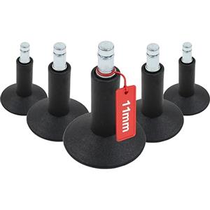 HJH Office 619004 - Piedini per Pavimento, 11mm, Stand, in plastica, per Sedia da Ufficio, per Tutti i Piani, Confezione da 5