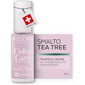 PODERM Smalto Micosi Unghie - Swiss Made | Colore Rosa Baby - 8ML | Antifungino con Tea Tree, Silicio & Biotina | Rinforza, Ripara e Camuffa le Unghie Gialle e Danneggiate | Creato da una Podologa