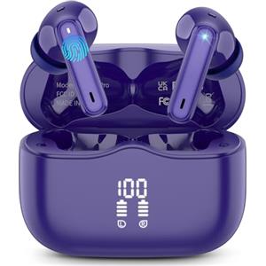 xinwld Cuffie Bluetooth senza fili Bluetooth 5.3 in Ear con 4 ENC Noise Cancelling Mic, cuffie senza fili, bassi profondi senza fili, auricolari senza fili, 40 ore, IP7, impermeabili, blu scuro