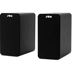 JAM Bluetooth Due Casse da Scaffale, Compatte, Alimentate a Rete, Ingresso AUX, per Giradischi Wireless, Driver 4, Amplificatori Alta Definizione, Bassi Più Ricchi, Acustica Più Nitida, Neri