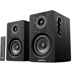 Oakcastle BK100 Casse Attive Amplificate Coppia | 60W 2.0 Casse PC Bluetooth 5.4 | Altoparlanti TV HDMI ARC | Altoparlante per Giradischi | Altoparlanti Stereo Hifi con Telecomando Incluso (Nero)
