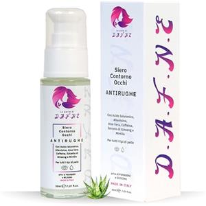 LE PERLE DI D.A.F.N.E Le Perle di Dafne - Siero Contorno Occhi Antirughe con Acido Ialuronico e Caffeina - Idratante Naturale per Occhiaie e Borse - Made in Italy 30ml