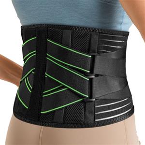 Lureon Fascia Lombare con 7 Barre Metalliche di Sostegno Uomo e donna - Protezione per Lombare e Sacrale, Busto Ortopedico Lombare Traspirante per Lavoro e Sport, Ortopedica con Cuscino 3D Rimovibile