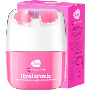 7Days Crema Viso Idratante con Acido Ialuronico e Massaggiatore V-shaping - Antirughe e Tonificante, 40 ml