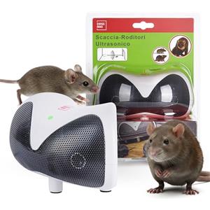 SWISSINNO Scaccia Roditori Ultrasuoni 30 m² - Efficace contro topi e ratti, sicuro per gli esseri umani e animali domestici