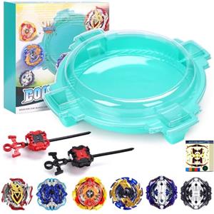 AIBREAY Set di gioco Battling Top Burst con arena, 6 trottole da battaglia e 2 lanciatori, gioco completo per bambini dai 6 anni in su (esclusiva Amazon) verde. (6Pcs)