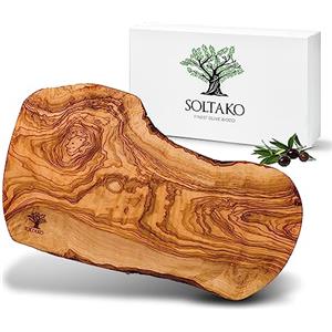 SOLTAKO Tagliere in Legno d'Ulivo Rustico - Tagliere da Cucina per Formaggi Rustici - Tagliere Professionale Grande - Tagliere per Salumi, Aperitivo, Carne, Verdure, Pizza