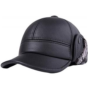 Icegrey Cappello Aviatore Uomo Chapka con Paraorecchie Sportivo Berretto Visiera Invernale Berretto Caldo Cappello da Caccia di Berretti Nero XL