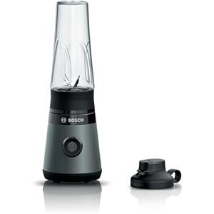 Bosch Serie 2 Frullatore a Immersione MMB2111S, 450 W, 40.000 giri/minuto, Borraccia ToGo 0.6 Litri, Lame in Acciaio Inox, Tappo Borraccia ToGo Incluso, Accessori Lavabili in Lavastoviglie, Argento