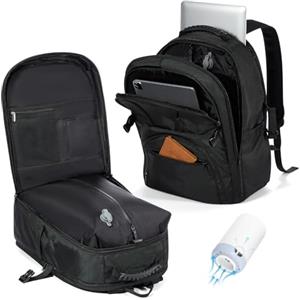 VENATIN Zaino da Viaggio con Sottovuoto con Pompa Zaino Easyjet 45x36x20 baggalio mano Sottovuoto con Compressione per uomo e donna, Nero