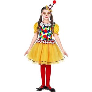 W WIDMANN MILANO Party Fashion - Costume da clown per bambini, vestito con tutù, mini cappello, circo, carnevale