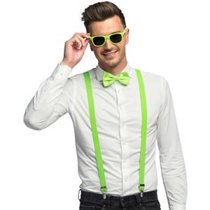 Boland - Set di costumi 3 pezzi, set di accessori con bretelle, occhiali e papillon, per festival, JGA, carnevale e feste a tema