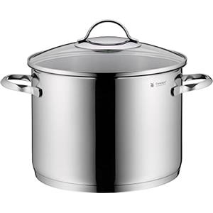 WMF Provence Plus - Pentola per zuppa di Verdure a induzione, 24 cm, Coperchio in Vetro, 8,8 l, in Acciaio Inox Cromargan Lucido, Grande pentola Non Rivestita, Adatta al Forno