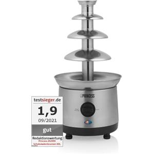 Princess Fontana di cioccolato XXL - 4 piani in acciaio - Mantenimento in caldo - 190 W - 1,1 L - senza PFOA e BPA - argento - 292999