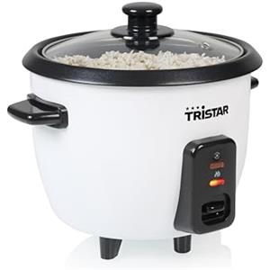 Tristar Cuociriso 0,6 L, Pentola Interna Antiaderente, Mantenimento in Caldo e Spegnimento Automatico, Design Compatto, Con Misurino e Cucchiaio, 300 W, RK-6142