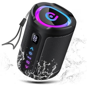 aowoka Cassa Bluetooth Portatili senza fili con luce LED, Display Digitale Intelligente+Smart EQ, Altoparlante Bluetooth Bassi Potente, Bluetooth 5.4, Speaker da Esterno per Viaggi, Sport, Feste, Ciclismo