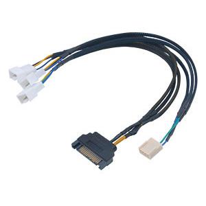 Akasa FLEXA FP3S - Cavo di distribuzione PWM per 3 ventole, 30 cm, Nero