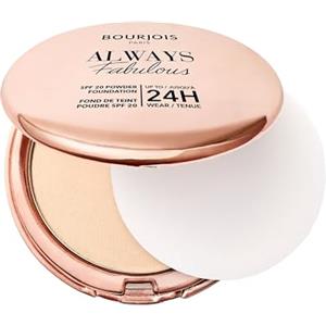 Bourjois Always Fabulous, 115 Golden Ivory, Fondotinta compatto in polvere, Formula leggera, Lunga tenuta fino a 24 ore, SPF 20, Acido Ialuronico, Finish opaco effetto seconda pelle, 7 g