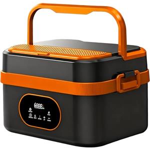 Gamexop 1.5L Upgrade Scaldavivande Elettrico Portatile, Ricaricabile Riscaldamento Automatico Porta Pranzo Termico per Interno ed Esterno Auto Camion e Ufficio Contenitore Termico Per Alimenti Caldi