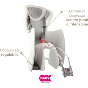 OK BABY SEGGIOLINO BICI BABY SHIELD GRIGIO POSTERIORE