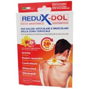SAN.ECO.VIT. Redux-Dol Patch Anatomico Sostenitivo per Dolori Cervicali - 5 Pezzi con Arnica e Artiglio del Diavolo