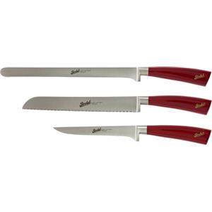Berkel Elegance Set di 3 Coltelli per Prosciutto, Pane e Disosso - Rosso