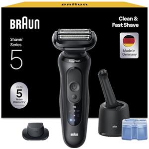 Braun Rasoio Elettrico, Series 5, Con Stazione SmartCare, Accessori EasyClick, 52-N7200cc, Nero