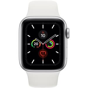 Apple Watch Series 5 (2019) | 40 mm | Alluminio | GPS + Cellular | argento | Cinturino Sport bianco