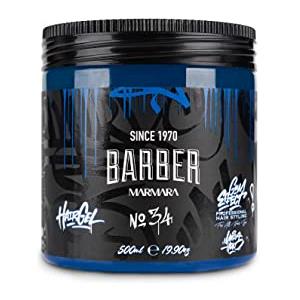 BARBER MARMARA No.34 Gel per Capelli da Uomo 500 ml - Forte Tenuta, Senza Residui, Senza Alcool, Profumo Fresco, Effetto Gommoso
