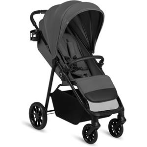 LIONELO EMERALD Passeggino Leggero, Compatto e Pieghevole per Bambini fino a 22 kg o 4 anni, Chiusura con una Mano, Ruote EVA Ammortizzate, Schienale Reclinabile, Cappottina Impermeabile XXL UPF50+