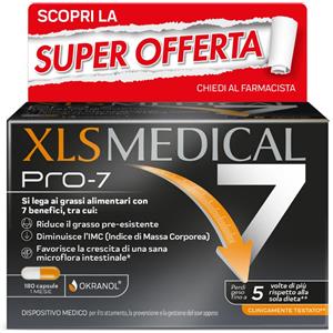 Perrigo Italia XLS Medical Pro-7 - Dispositivo medico per il controllo del peso, 180 capsule