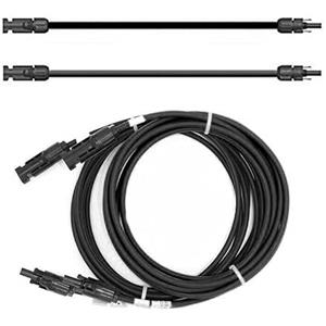 solartronics Cavo di prolunga da 4 mm², cavo solare da balcone, cavo di collegamento nero con spina su entrambi i lati per pannelli solari PV GAK, prodotto in Germania (10 metri)