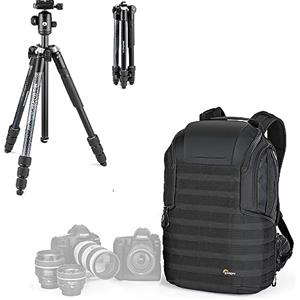 Lowepro Element MII Camera Treppiedi da Viaggio, Alluminio,Testa a Sfera per Camere Compatte, CSC, DSLR e Lowepro ProTatic 450AW II per Camere Professionali, Droni, Creatori di Contenuti e Vlogging