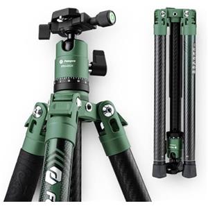 Fotopro Treppiede in fibra di carbonio per fotocamera 2 libbre ultraleggero 62 pollici treppiede per fotocamera da viaggio Max carichi fino a 10 kg X-Aircross 3 verde