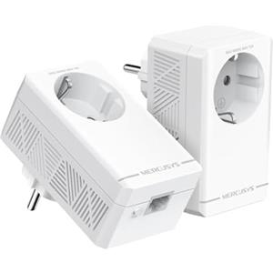 Mercusys TP-Link MP500P KIT Powerline Kit Homeplug AV2 con Presa Fino a 1000Mbps, 1 Porta Gigabit, Plug & Play, Compatibile con Tutti i Router, Tecnologia Powerline