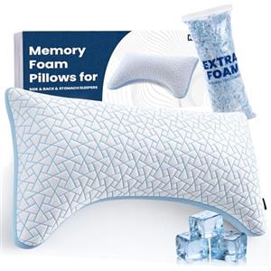 A-Pce Cuscino per Dormire di Fianco - Regolabile Cuscino Memory Foam con Supporto Collo, Cuscino Cervicale per Dormire che Allevia Dolori Cervicali, Cuscino Letto con Rivestimento Lavabile (Misura King)