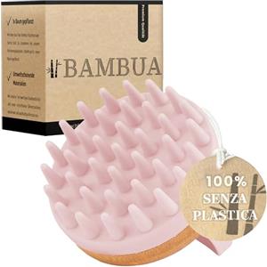 BAMBUA Massaggiatore Cuoio Capelluto (Effetto Anti-Forfora) Spazzola Massaggio Cuoio Capelluto - Massaggiatore Capelli - Premium Scalp Massager - Hair Scalp Massager Incl. E-Book Scalpo Sano (Rosa)