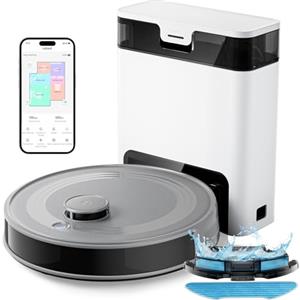 LEFANT M2 Pro Robot Aspirapolvere Lavapavimenti con Mappatura, 6000Pa, Navigazione Laser dToF, Evitamento Ostacoli PSD, Svuotamento Automatico Polvere, Pulizia Personalizzata, WiFi/App/Alexa