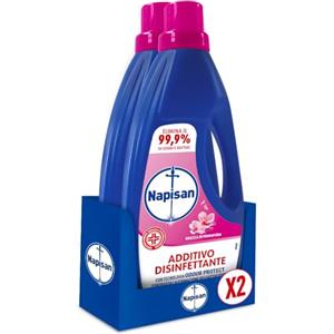 Napisan Additivo Disinfettante Lavatrice alla Fragranza Brezza di Primavera, 2 Confezioni da 1 Litro di Additivo Liquido per Lavatrice, Contro i Batteri e i Cattivi Odori (Confezione da 2)