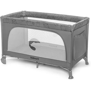 kidnort Grotta Lettino da viaggio pieghevole e compatto - Lettino da viaggio e box dalla nascita fino a 15 kg, con ruote, materasso e borsa per il trasporto, apertura laterale con cerniera, lati in