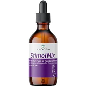Vonderweid - StimolMix | Mix Tinture Madri con Ashwagandha + Maca Peruviana + Damiana + Catuaba | Integratore Libido Donna | Estratto Totale ad Ultrasuoni | Analcolico, Vegan | 100 ml