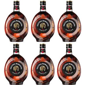 Vecchia Romagna Etichetta Nera Brandy 6 x 1lt | Confezione da 6 Bottiglie da 1 Litro
