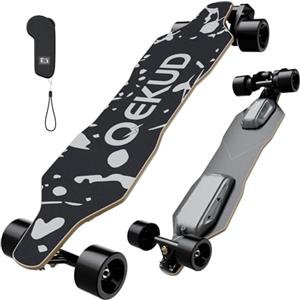 Qekud S4 skateboard elettrico per adulti e ragazzi - 2000 W motore 4 modalità di velocità - telecomando con OLED con display - nero